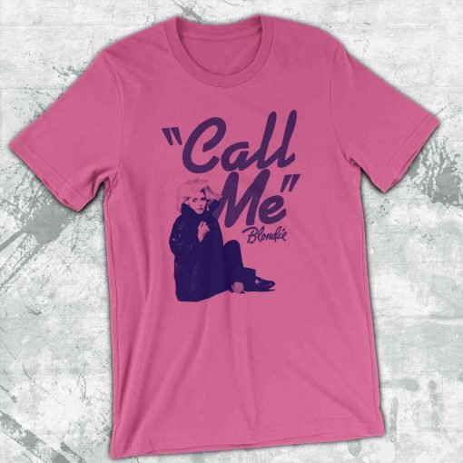 Blondie Call Me Bella Canvas 3001 Front charity Pink