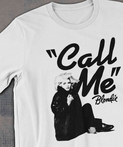 Blondie Call Me Bella Canvas 3001 detail white