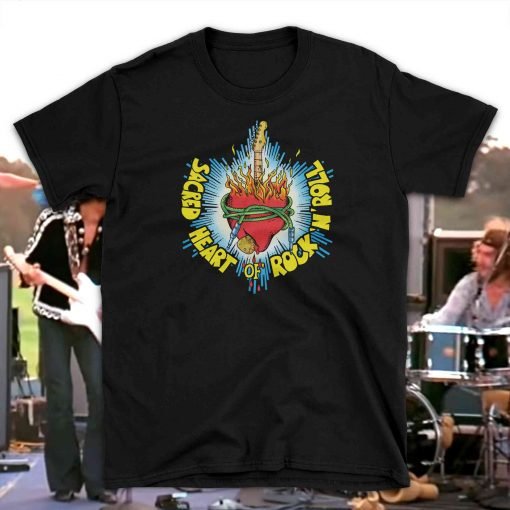 Photo of the "Sacred Heart of Rock and Roll" t-shirt.